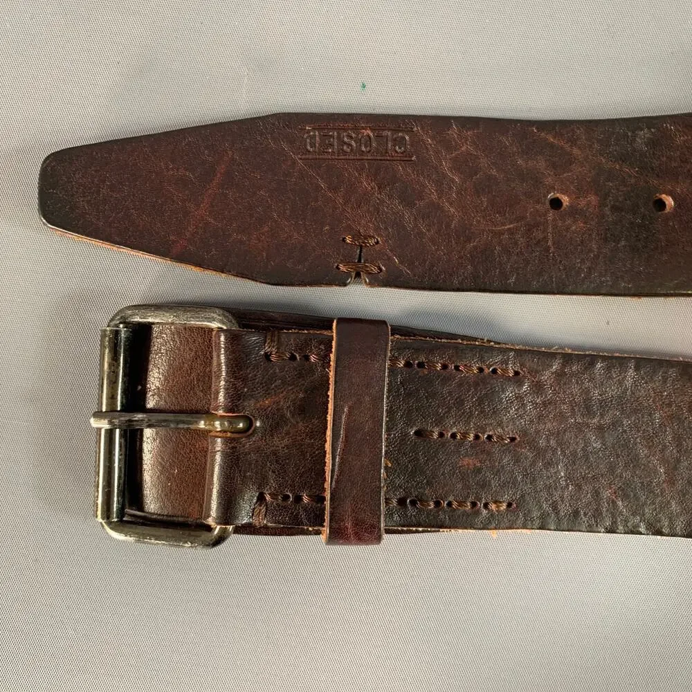 CLOSED Size 36 Brown Textured Leather Belt